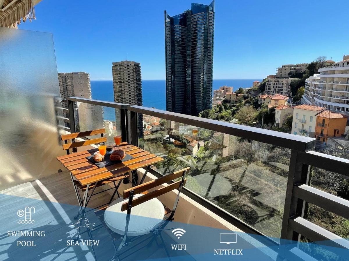 New Studio, Piscine Et Vue Mer • Proche De Monaco 보솔레이 외부 사진